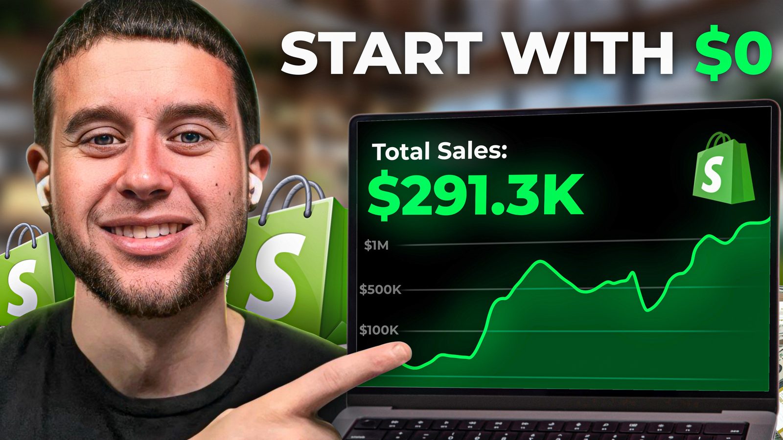 Start with $0 — Shopify sales graph